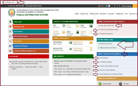 tnpds online ration card correction